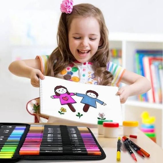 Набор двусторонних маркеров в удобной сумке 60шт Dual Brush