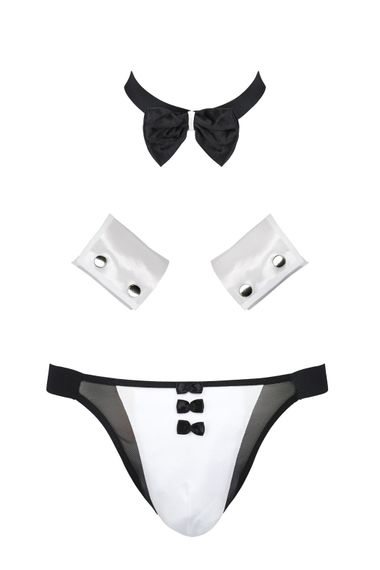 Рольовий костюм офіціанта Passion 036 SET ALFRED, Чорно-білий, 2XL, 3XL, Великі розміри | Зображення 2