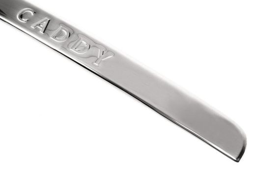 Накладка над номером (1 дверн, нерж) OmsaLine - Італійська нержавійка (з написом) для Volkswagen Caddy 2004-2010 рр. | Зображення 2