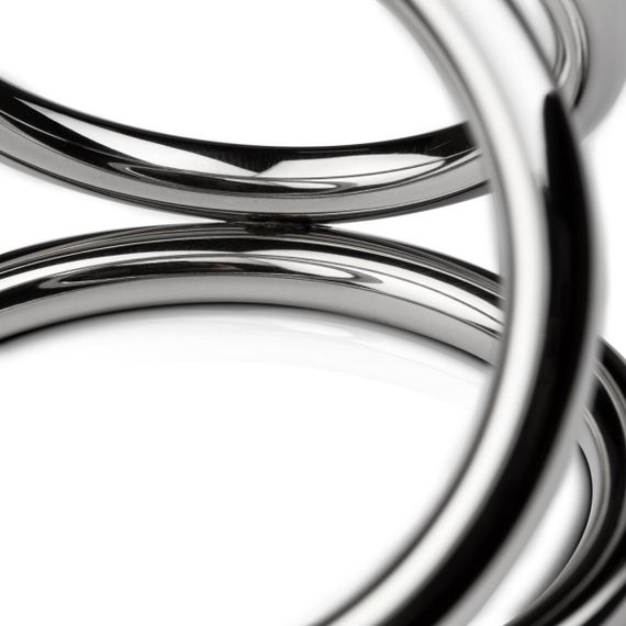 Тройное эрекционное кольцо Sinner Gear Unbendable — Triad Chamber Metal Cock and Ball Ring — Large | Зображення 1