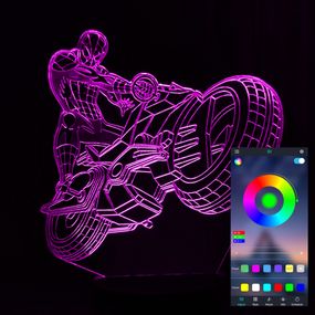 Акриловий світильник-нічник керування з телефона Людина-Павук мотоцикл tty-n001282