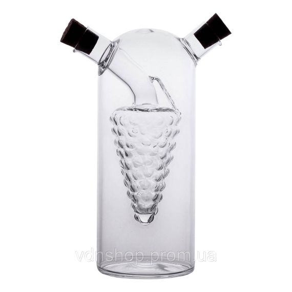 Пляшка для олії та оцту 2 в 1 скляна 380 мл для оливкової, соняшникової олії та оцту HP-34-14 | Зображення 3