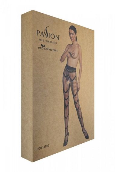 Еротичні колготки-бодістокінг Passion ECO S006 white | Зображення 5