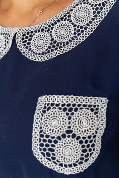Блуза жіноча, колір темно-синій, 172R135 | Зображення 4