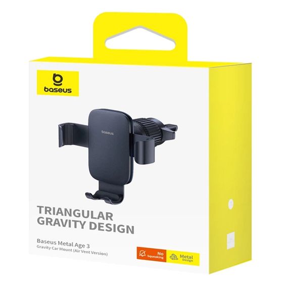Автотримач Baseus Metal Age 3 Gravity Car Mount (Air Outlet Version) (C40467600) Cluster Black | Зображення 5