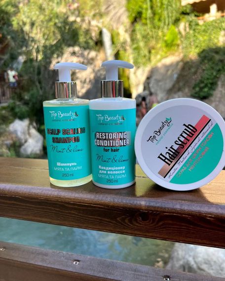 Шампунь для глибокого очищення шкіри голови «М‘ята -Лайм» від Top beauty