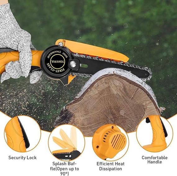 Пила ручна на акумуляторах TONYFUL з 2 акумуляторами, бездротова електрична пила | Зображення 5