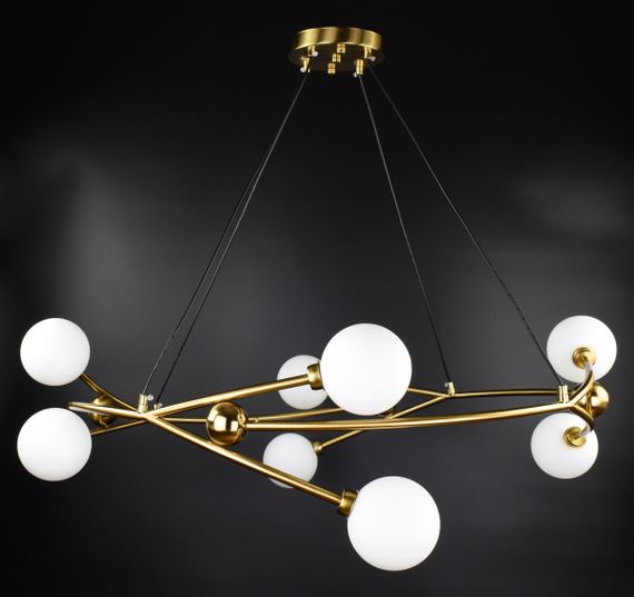 Люстра підвісна на 8 лампочок 26855 Латунь 50-150х87х87 см.