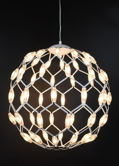 Люстра світлодіодна підвісна LED світильник для квартири на стелю лед 26279 Білий 65-250х50х50 см. | Зображення 6