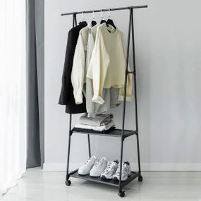 Пересувна вішалка-стійка для одягу до 20 кг, (160х55х42 см), The New Coat Rack / Підлоговий стелаж на коліщатках