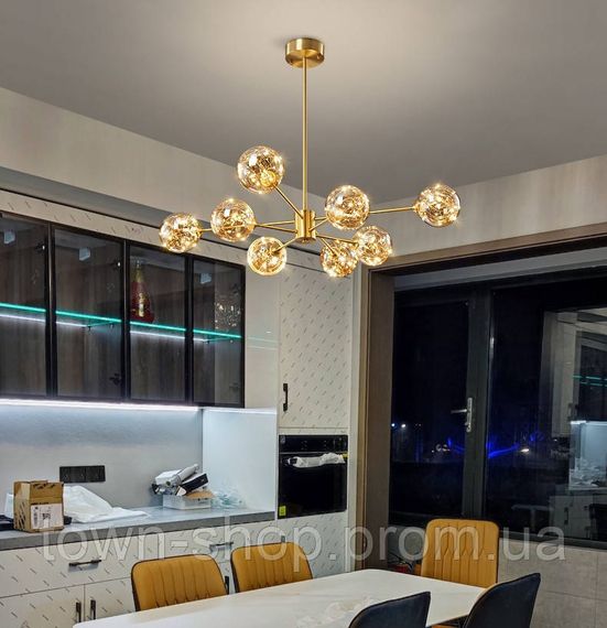 Люстра потолочная LED AOC19/9-ab+led-k Латунь 42-72х110х110 см. | Зображення 2