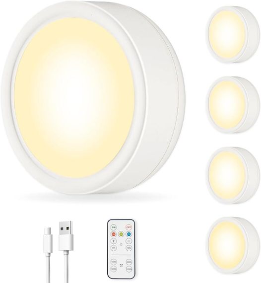 Світильник багатофункційний, акумуляторний, з пультом, набір 4 шт.,