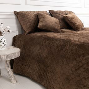 Покрывало двуспальное ТЕП Velour Ромб 4-00516-22404 180х240 см коричневое