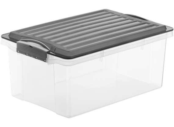 Контейнер для хранения пластиковый с крышкой Rotho (Рото) Compact A4, 13 л (17760) Серый