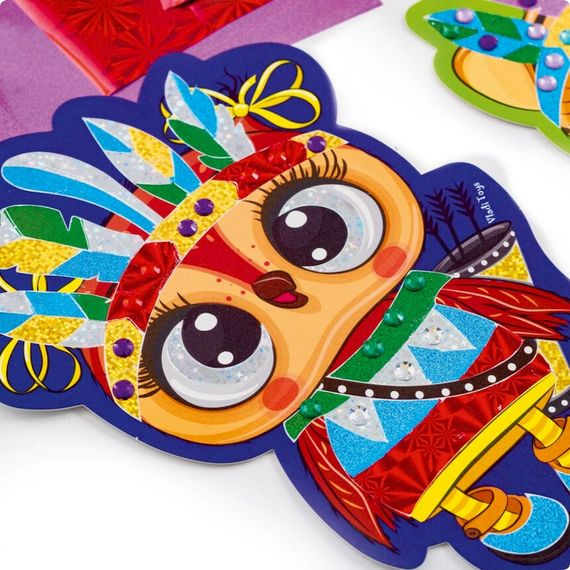 Набір для творчості "Foil Art Шалені індіанці" VT4433-09 фольга, шпатель, стрази | Зображення 2