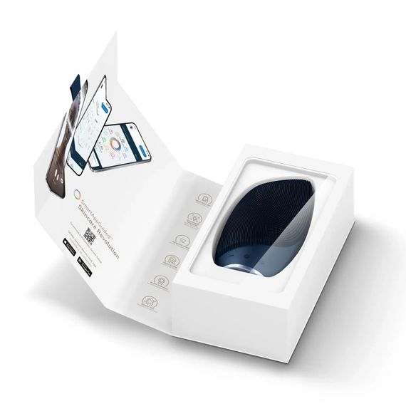Електронна звукова термо щітка для обличчя GESKE Sonic Thermo Facial Brush 6в1 gray, Синій | Зображення 8