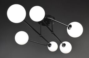 Люстра стельова на 6 лампочок 27900 Чорний 25х80х80 см.