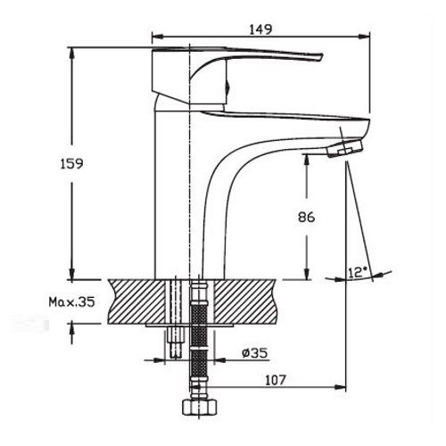 Змішувач для умивальника Haiba XIDE 001 (HB0400) | Зображення 1