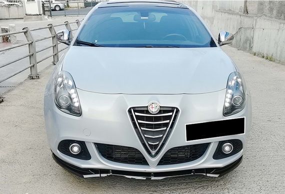 Передний сплиттер DPT (ABS, черный глянец, 3 шт.) для Alfa Romeo Giulietta 2010-2020 гг