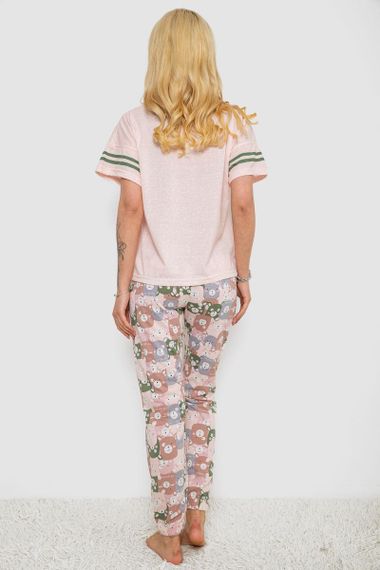 Пижама женские с принтом  -уценка, цвет персиковый, 243R15412-U | Зображення 3