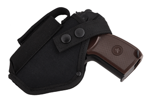 Кобура для пістолета Макарова ПМ поясна із чохлом під магазин лівостороня oxford чорна 0011601 ms