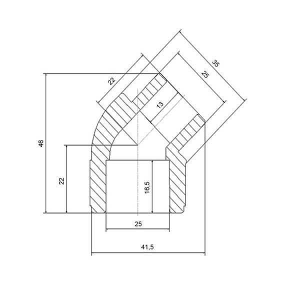 Кутник PPR Blue Ocean 25, 45° ВЗ SD00009956 | Зображення 1