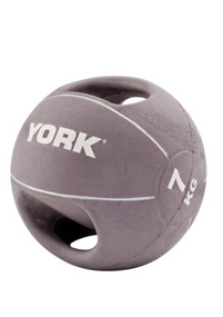 М'яч медбол 7кг York Fitness із двома ручками, сірий