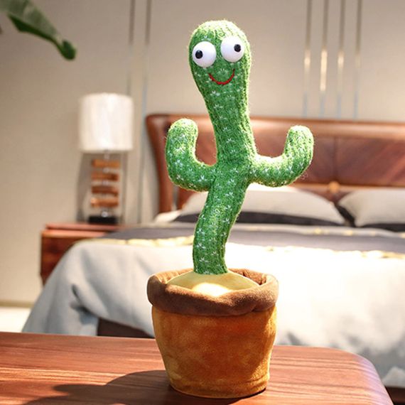 Танцюючий кактус співаючий пісні з підсвічуванням Dancing Cactus TikTok іграшка Повторюшка кактус зелений EL-2323 | Зображення 5