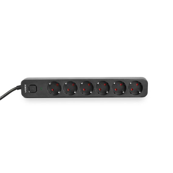 Мережевий подовжувач VIDEX ONCORD з/з 6п 3м (3x1.5мм) з кнопкою Black | Зображення 3