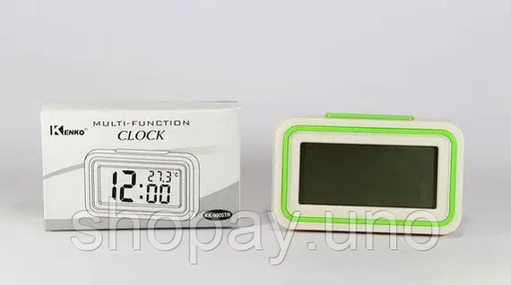 Голосовые часы, будильник UKC KK-9905 TR White/Green | Зображення 3