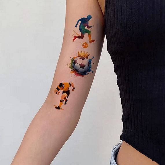 Набір дитячих тимчасових тату "Футбол №1" football-tattoo-mini-set- 10 штук по 12*7 см | Зображення 2