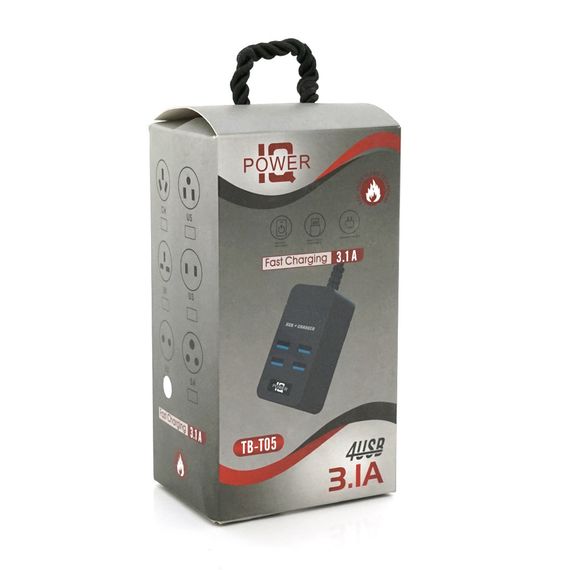 Мережевий фільтр ТВ-Т05, 4 USB, 1.5 м, перетин 3х0, 5мм, 2.1А, White | Зображення 1