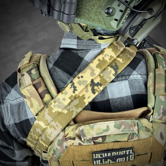 Ремінь збройовий RAGNAROK триточковий з широким наплічником "KRAKEN" carbine Піксель | Зображення 5