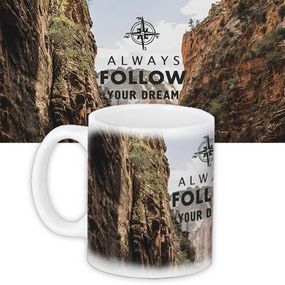 Чашка з принтом Always follow your dream 330 мл (KR_ORG002)