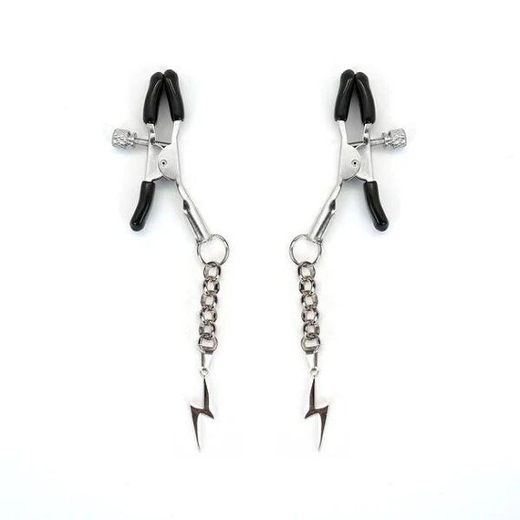 Затискачі для сосків Liebe Seele Lightning Nipple Clamps Silver Sex Aura