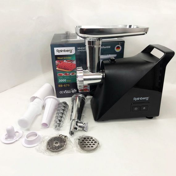 Кухонная мясорубка Rainberg RB-679 3000W, Мясорубка для домашней колбасы, QP-100 Мясорубка професиональна | Зображення 2