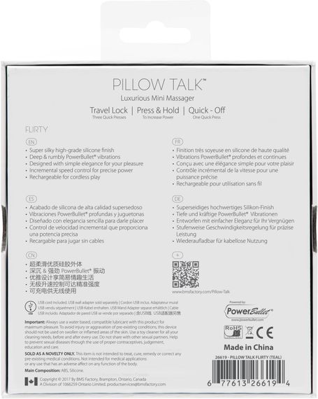 Розкішний вібратор PILLOW TALK - Flirty з кристалом Сваровські, гнучка голівка, Teal | Зображення 8