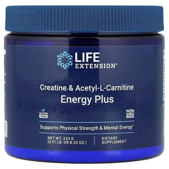 Креатин та ацетил-L-карнітин Life Extension Creatine &amp; Acetyl-L-Carnitine, Energy Plus 233 g