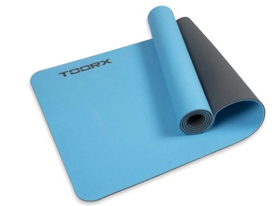 Килимок спортивний Toorx Yoga Professional TPE 183 х 60 х 0,6 см для йоги та фітнесу Azzurro/Antracite (MAT-183) | Зображення 5