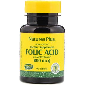 Фолиевая кислота Nature's Plus Folic Acid 800 mcg 90 Tabs NTP1790