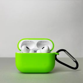 Чохол з карабіном для Airpods PRO 2 (Ярко-зелений)
