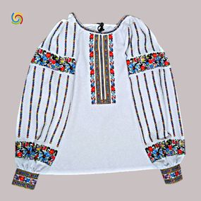 Рубашка Украинская вышиванка 295014 цвет белый размер 5XL