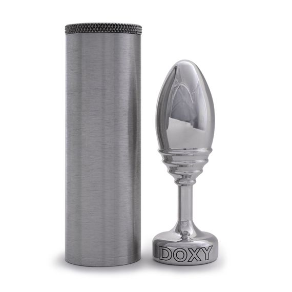 Металлическая анальная пробка DOXY Butt Plug RIBBED, ребристая, диаметр 3,3 см | Зображення 2