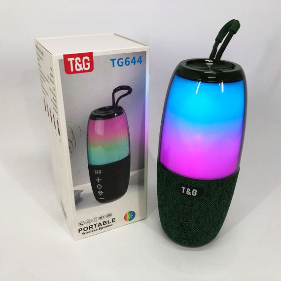 Портативная колонка TG644 5W с RGB подсветкой и ремешком. DY-786 Цвет: зеленый | Зображення 8