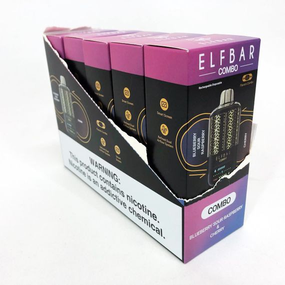 ELF BAR COMBO 25000. Перемикання смаків. Чорниця Кисла Малина / Вишня (Blueberry Sour Raspberry / Cherry) | Зображення 4