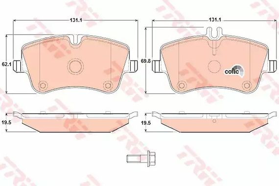 Гальмівні колодки дискові MERCEDES C180/C200/C220/C230/C240/C270/C320/CLK200/SLK200, TRW (GDB1413)