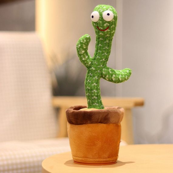 Танцюючий кактус співаючий пісні з підсвічуванням Dancing Cactus TikTok іграшка Повторюшка кактус зелений EL-2323 | Зображення 3