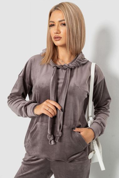 Спорт костюм жіночий велюровий, колір мокко, 241R060 | Зображення 3