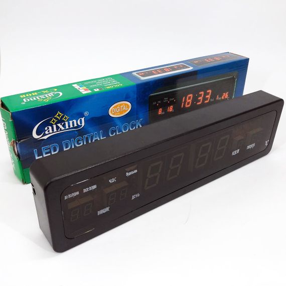 Електронний годинник з цифровим дисплеєм Caixing, Світлодіодне табло годинник LED настільний MJ-92 | Зображення 3