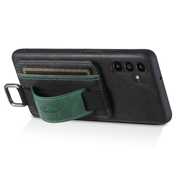 Шкіряний чохол Wallet case and straps для Samsung Galaxy S24+ Чорний / Black | Зображення 3